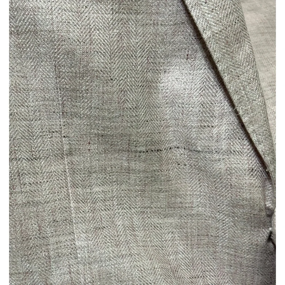 Tallia Sport Coat Men 46R Pink Linen Blazer Watercolor Lining Dapper Preppy Luxe